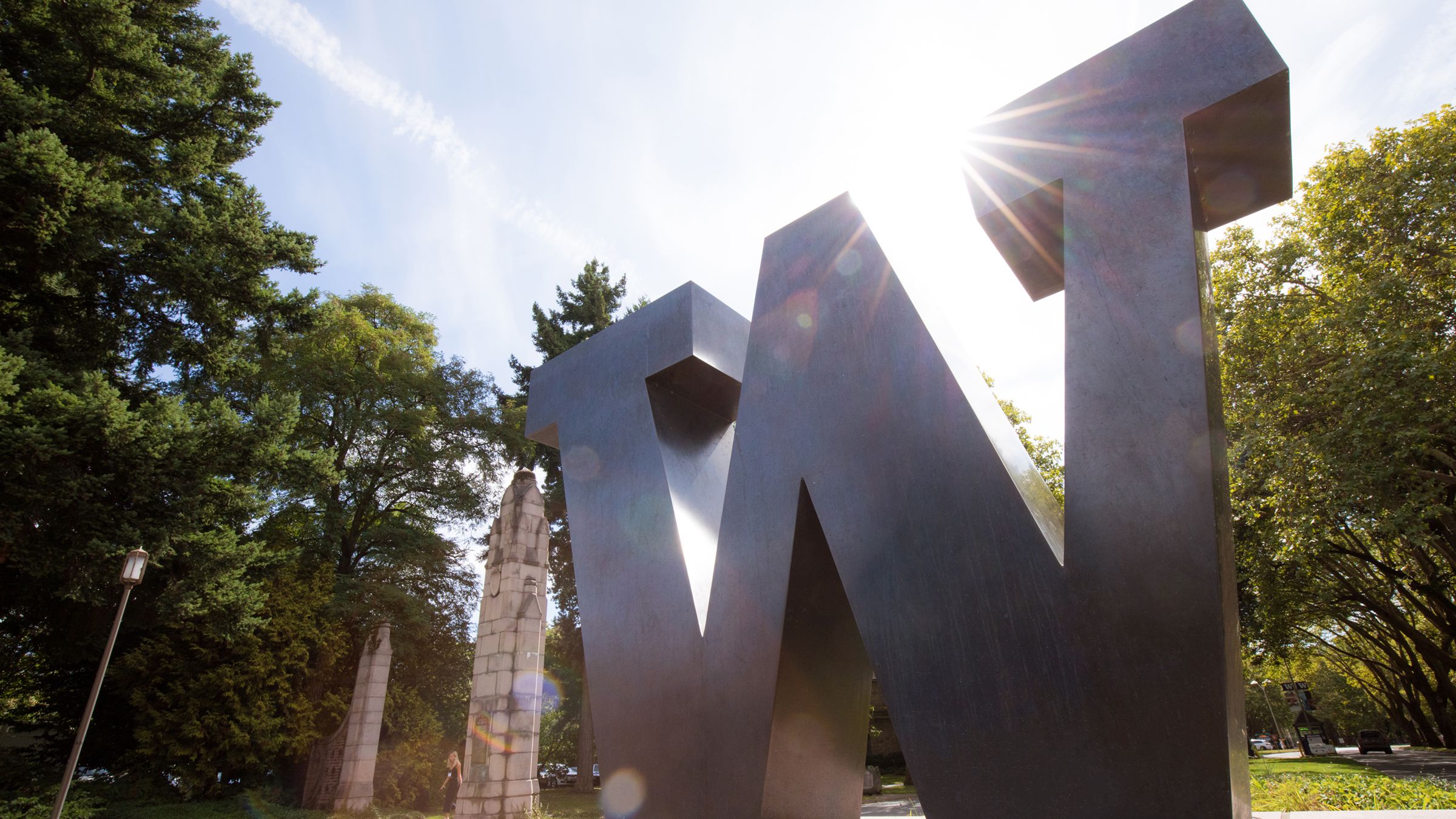 "W" Statue on campus