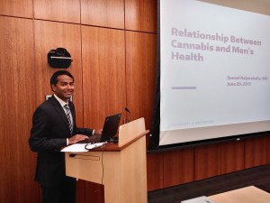 Saneal Rajanahally, MD, presents the results of his research into cannabis use on men’s health and fertility
