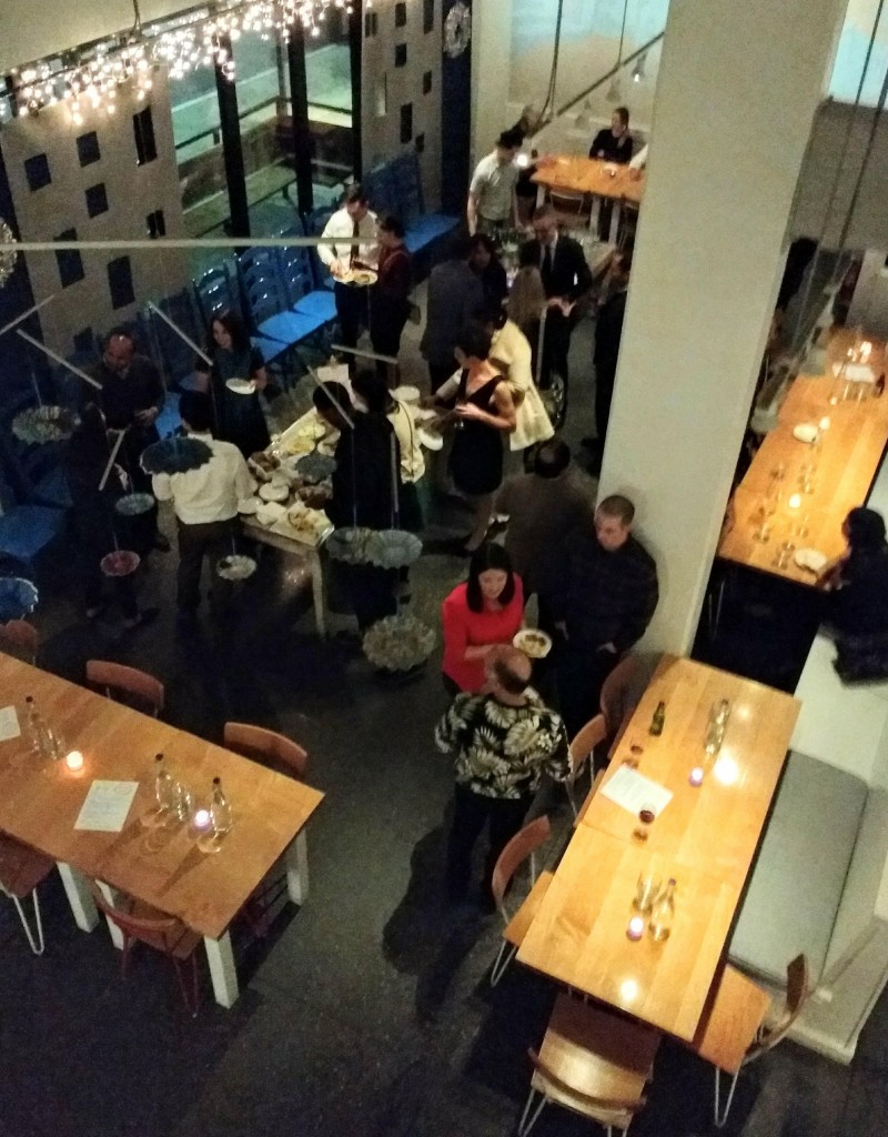 overhead shot of party
