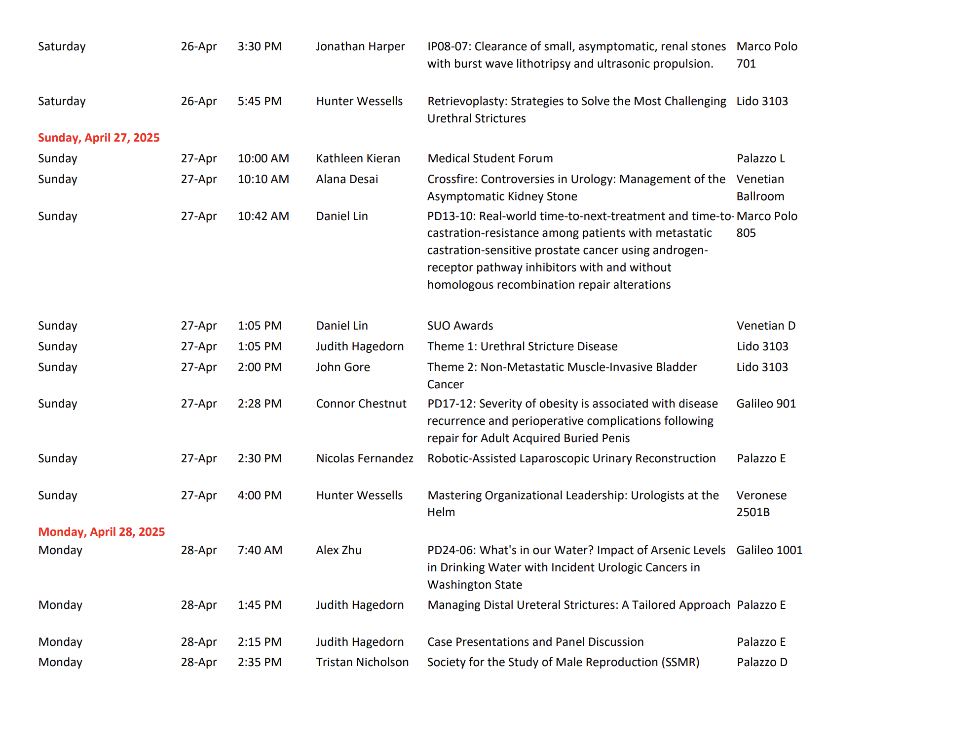 AUA-Schedule-2