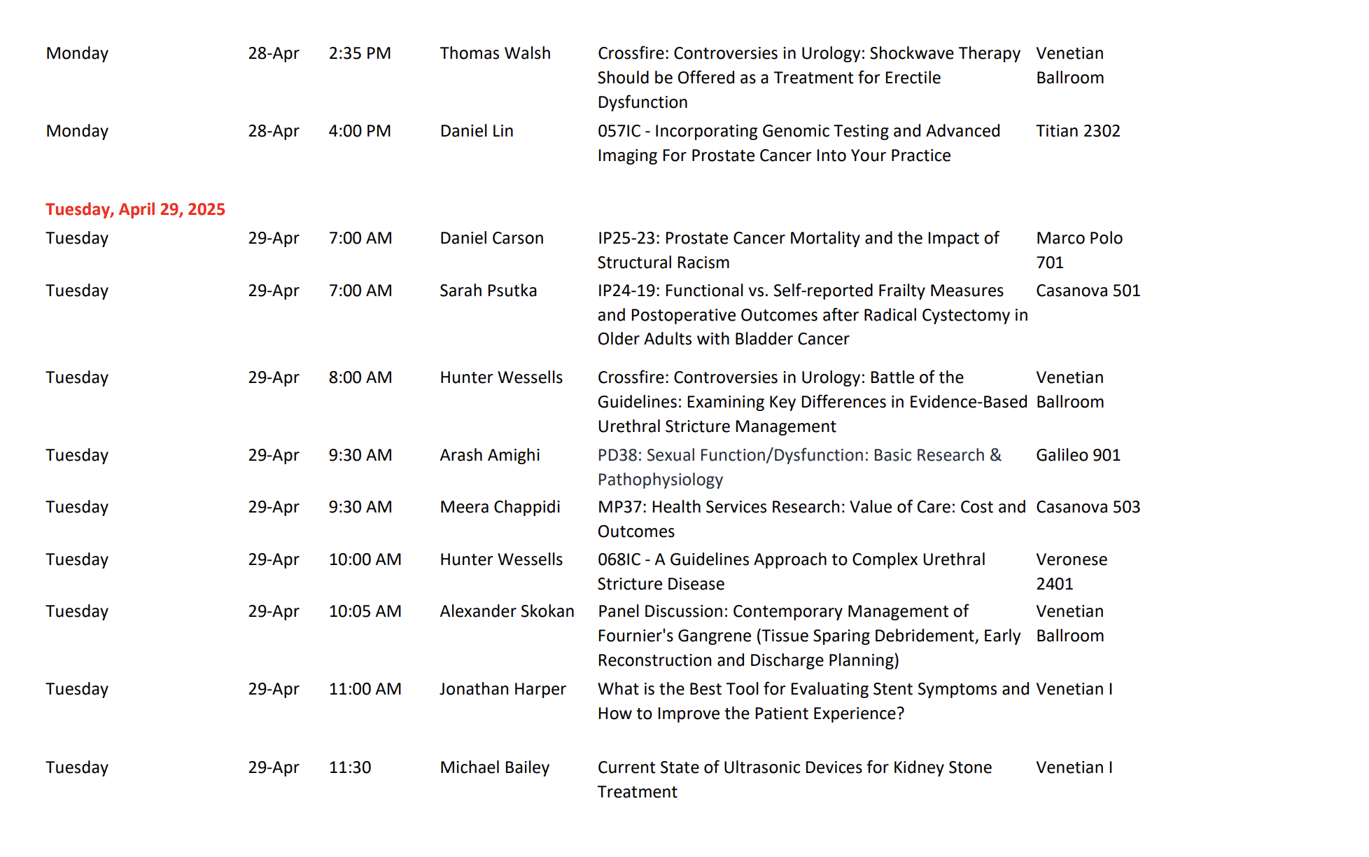 AUA-Schedule-3